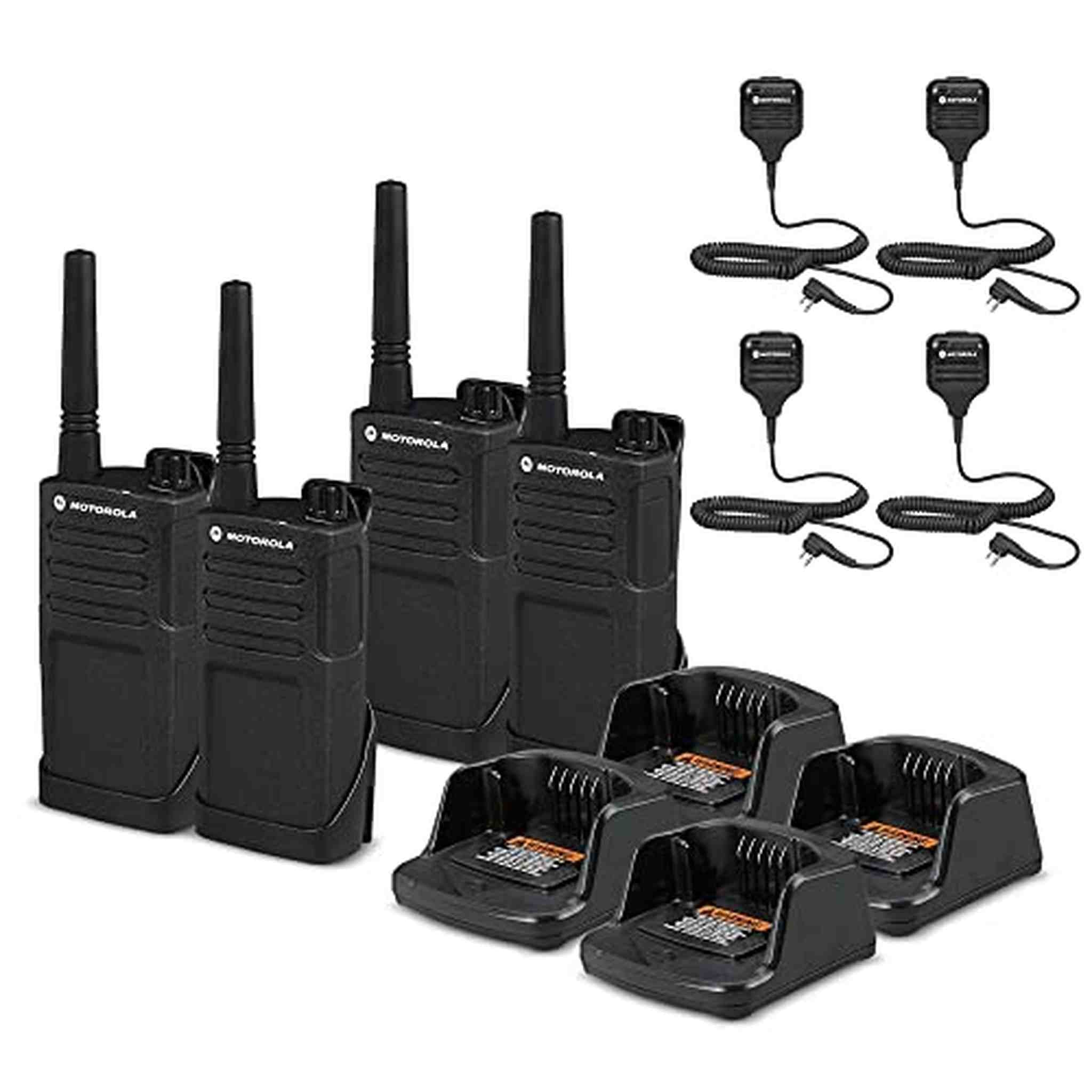 4 x Motorola RMM2050 On-Site 2-Way Radio RMM2050 - 4 Pack With Mic Bundle Motorola Solutions