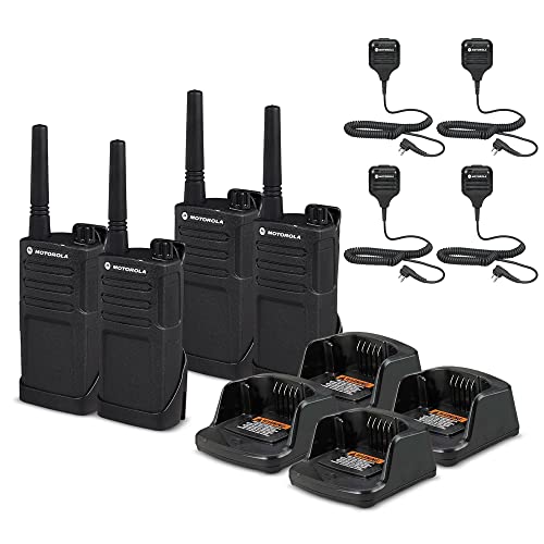 4 x Motorola RMM2050 On-Site 2-Way Radio RMM2050 - 4 Pack With Mic Bundle