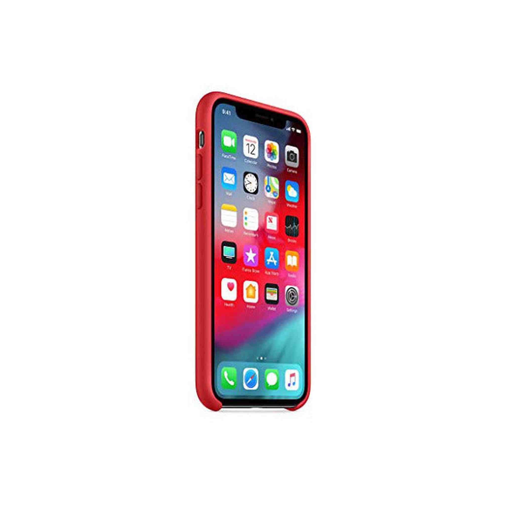 Apple Silicone Case for iPhone X - Red Raspberry - Used Apple