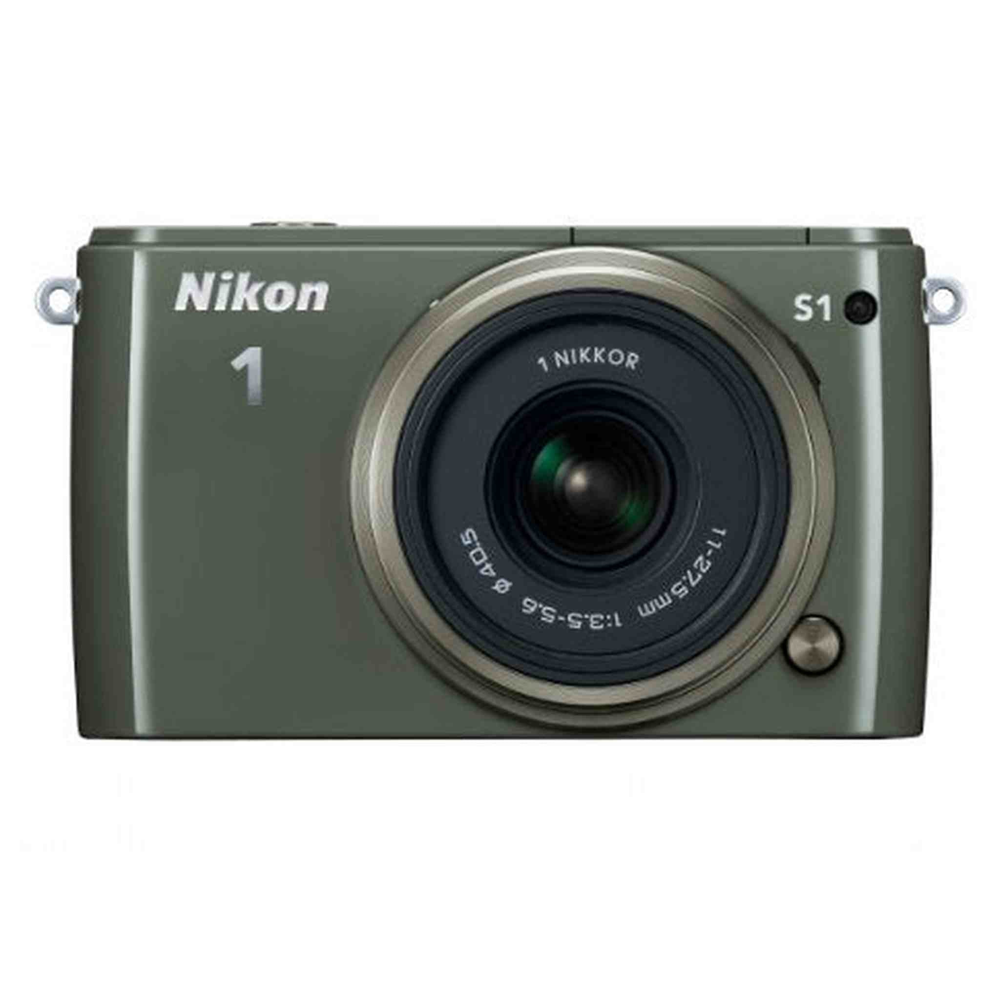 Nikon 1 S1 10.1 MP HD Digital Camera with 11-27.5mm VR 1 NIKKOR Lens Khaki