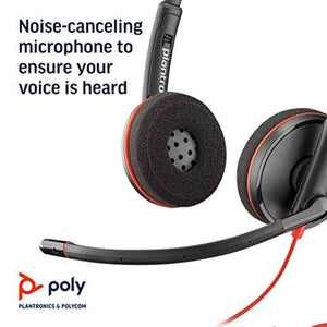 Plantronics - Blackwire 3220 - Wired Dual-Ear Stereo Headset with Boom Mic Poly Plantronics + Polycom