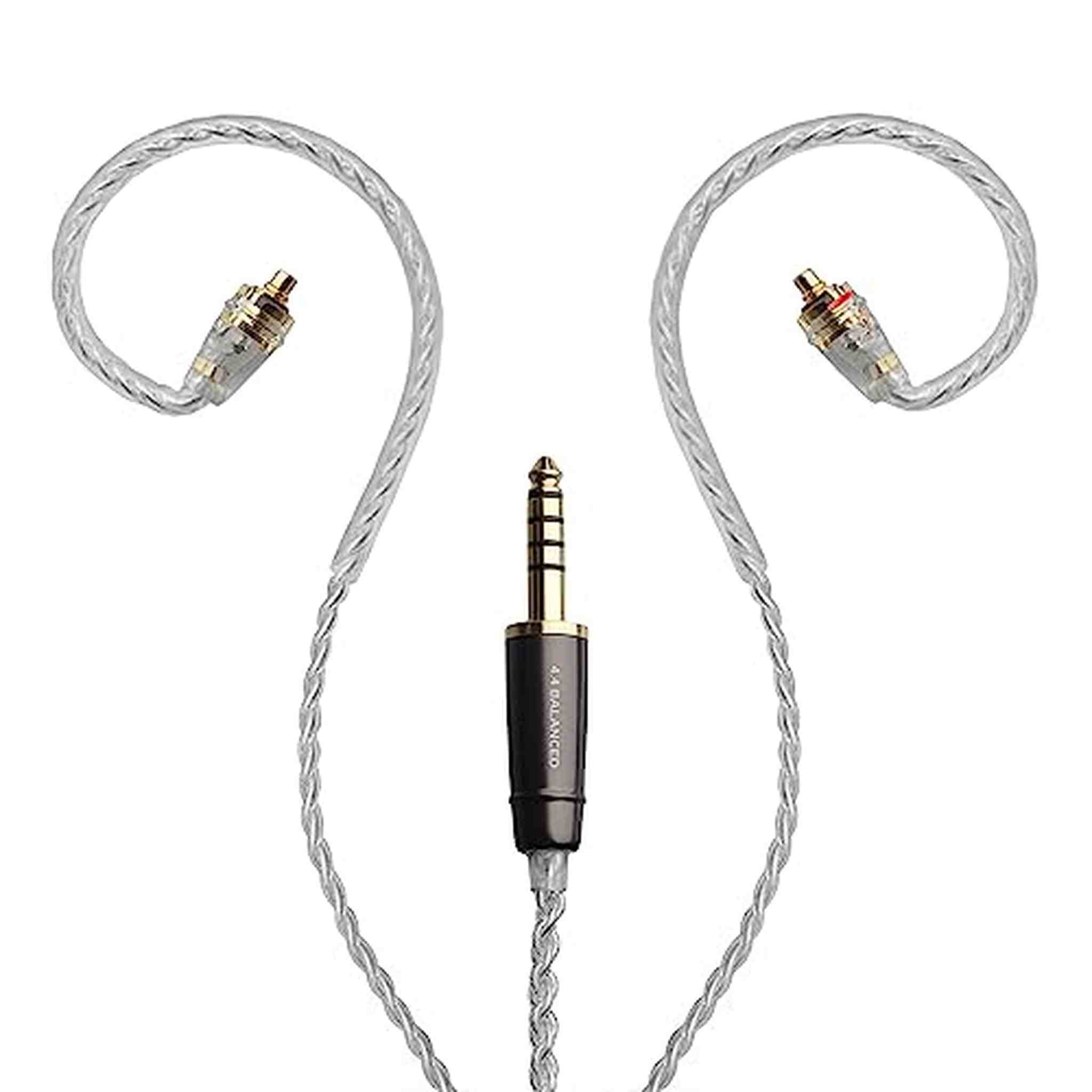 MEZE AUDIO | Rai Series MMCX Cable | Headphones HiFi Cable Replacement 4.4mm Male to Dual MMCX Connector Plug | Silver Plated Upgrade Balanced Cable 4.4mm Jack | Cable Length 1.2m/3.9ft MEZE AUDIO
