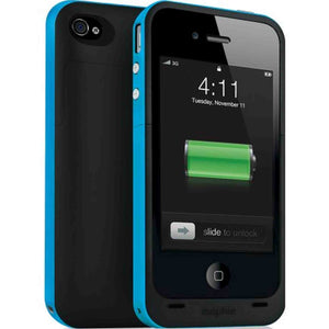 Mophie Juice Pack Plus Case and Rechargeable Battery for iPhone 4 & 4S Retail Packaging Cyan