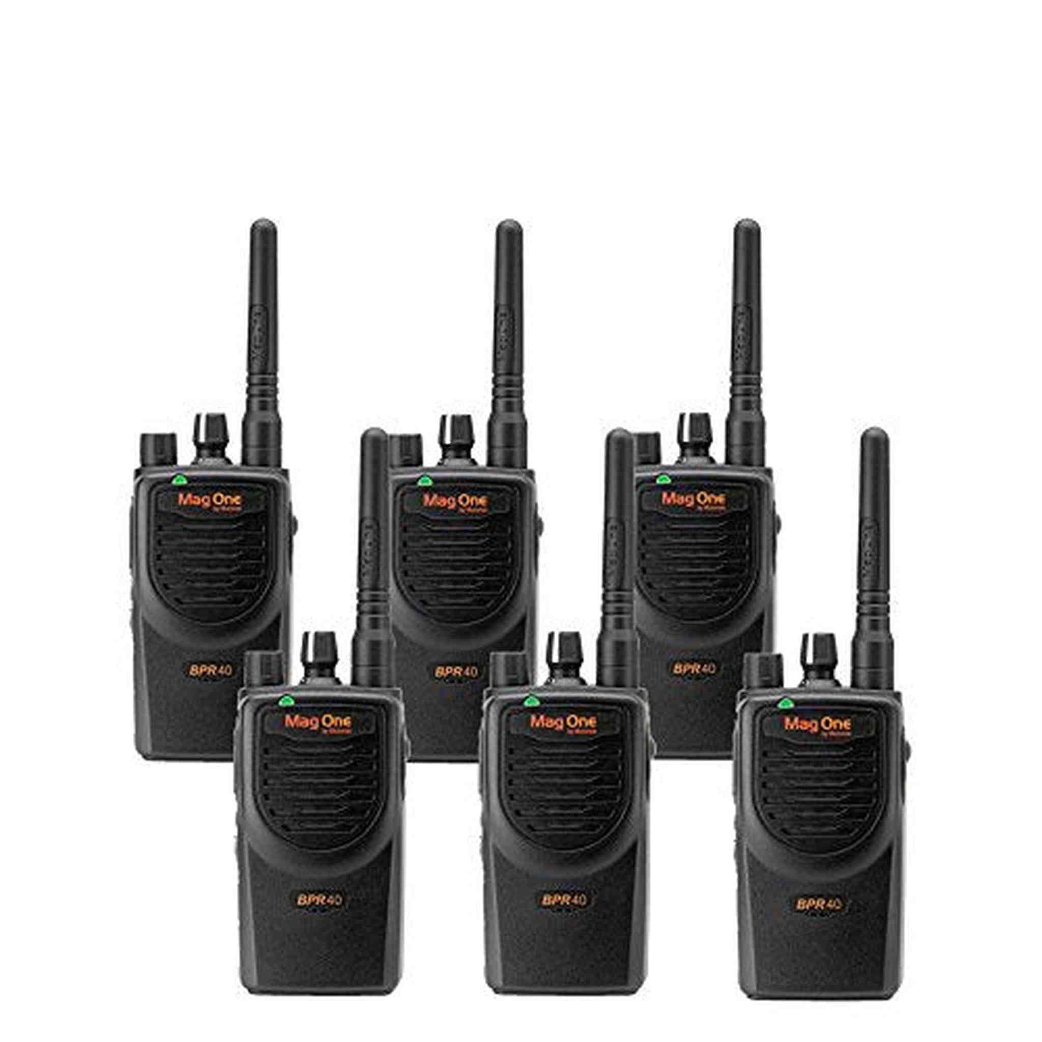 BPR40 Mag One by Motorola 6 Pack UHF 4 Watt 8 Channel Two Way Radios Bundle Motorola