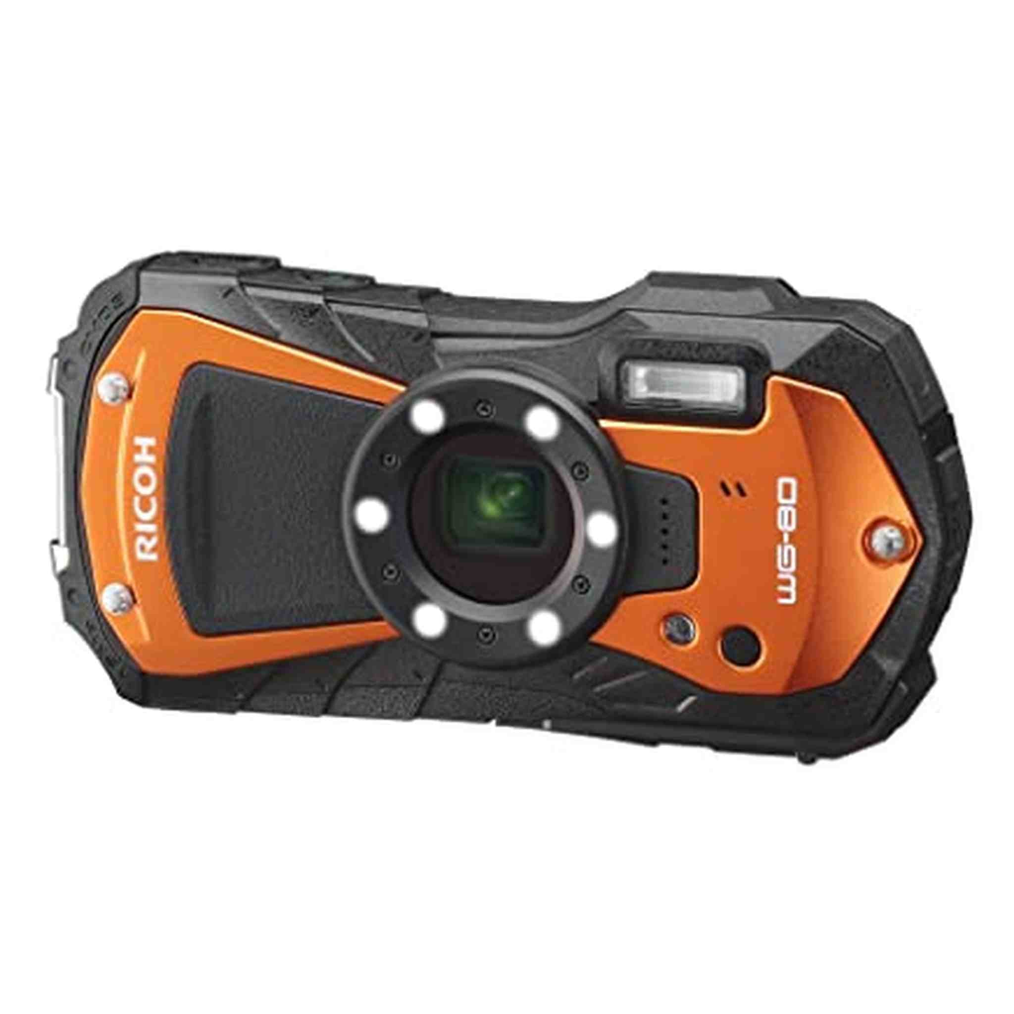 Ricoh WG-80 Orange Waterproof Digital Camera Shockproof Freezeproof Crushproof - Reconditioned Ricoh