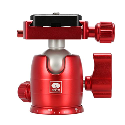 Sirui B-00 Aluminum Mini Ball Head with TY-C10 Plate, 11 lb Capacity, Red