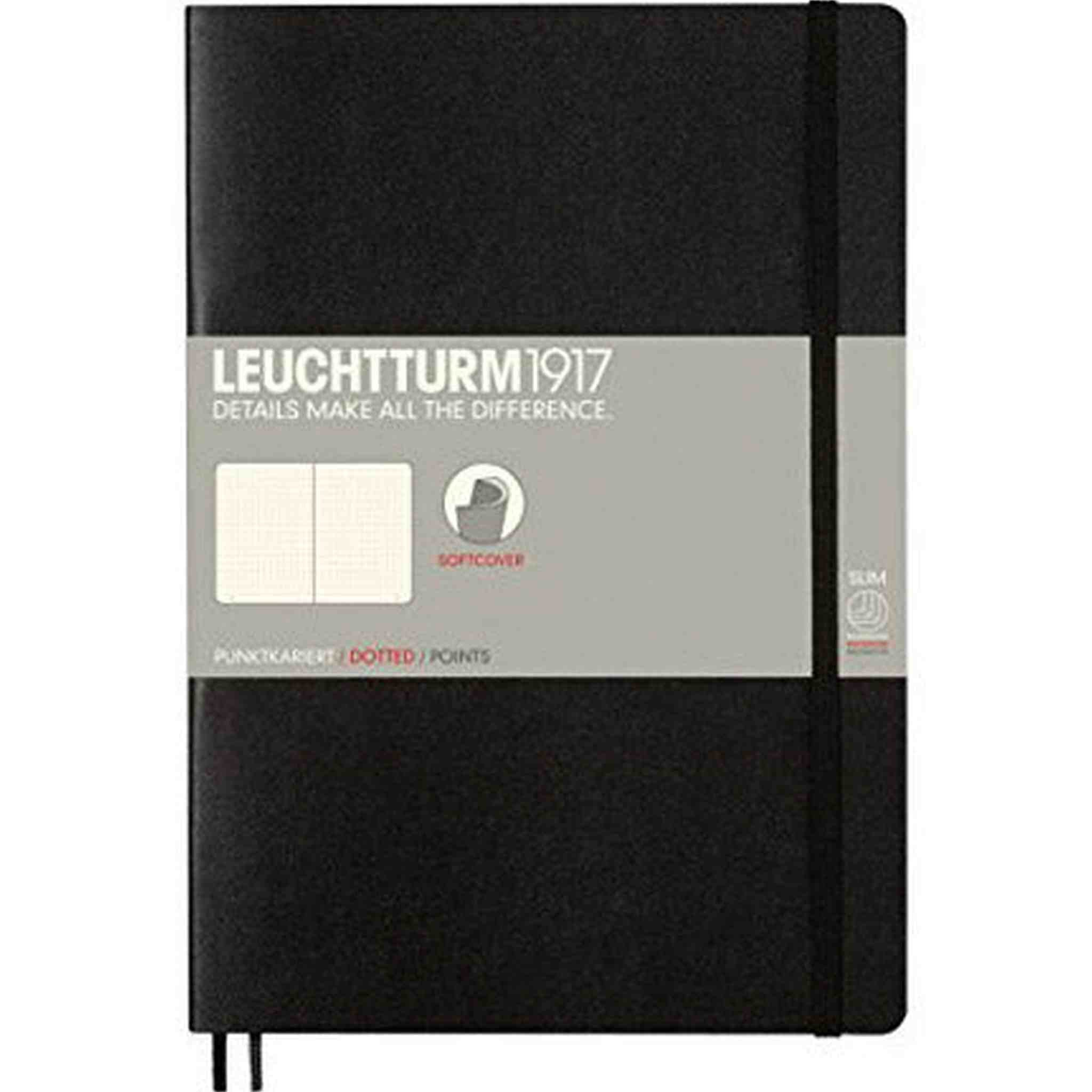 LEUCHTTURM1917 - Composition B5 Dotted Softcover Notebook Black - 123 Numbered Pages