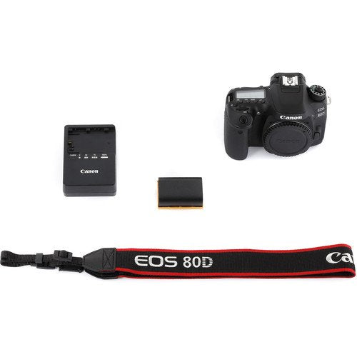 Canon EOS 80D DSLR Camera (1263C004) W/Bag, Extra Battery, LED Light, Mic, Filters and More - Advanced Bundle