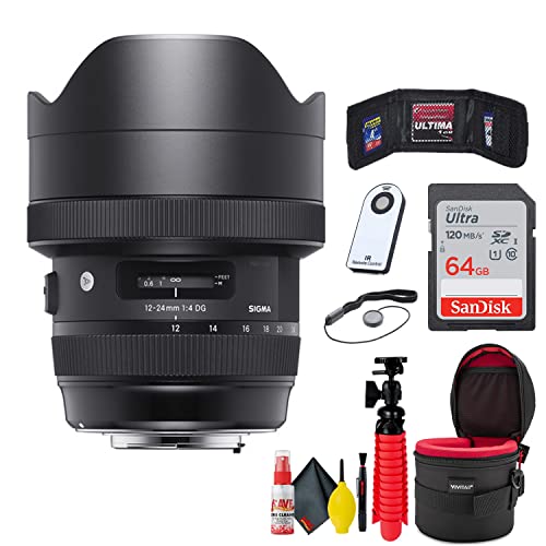 Sigma 12-24mm f/4 DG HSM Art Lens for Nikon F Deluxe Bundle With Accessories