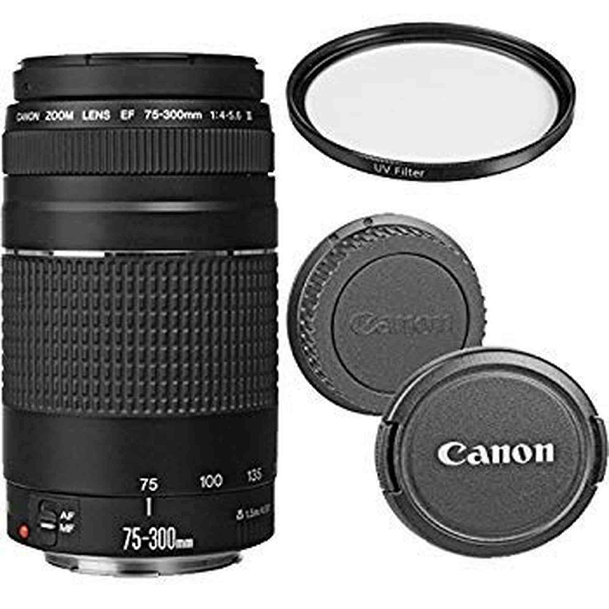 Canon EF 75-300mm f/4-5.6 III Telephoto Zoom Lens with UV Filter Renewed - Reconditioned Canon