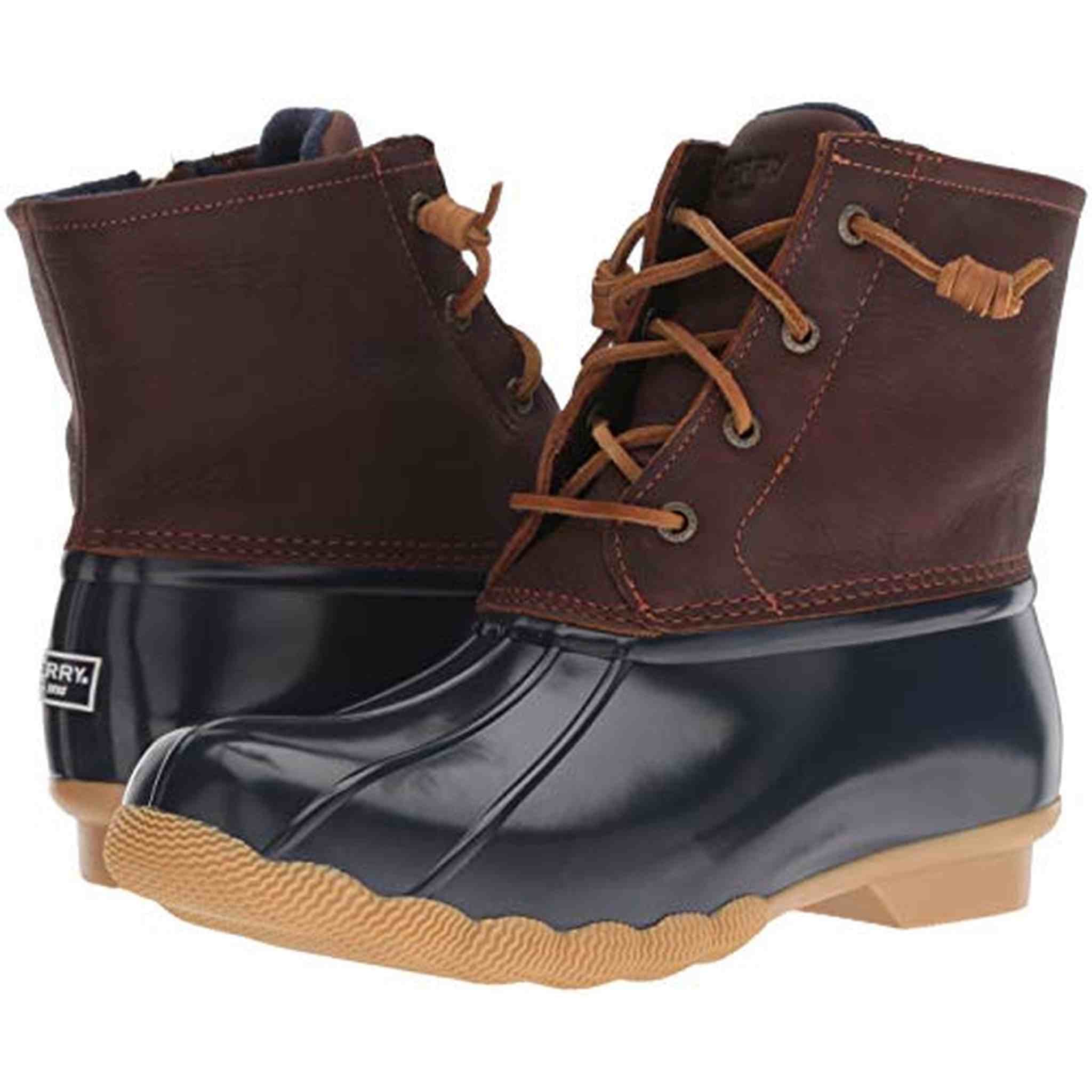 Sperry Women's Saltwater Boots, TAN/NAVY, 9 Medium - Used Sperry