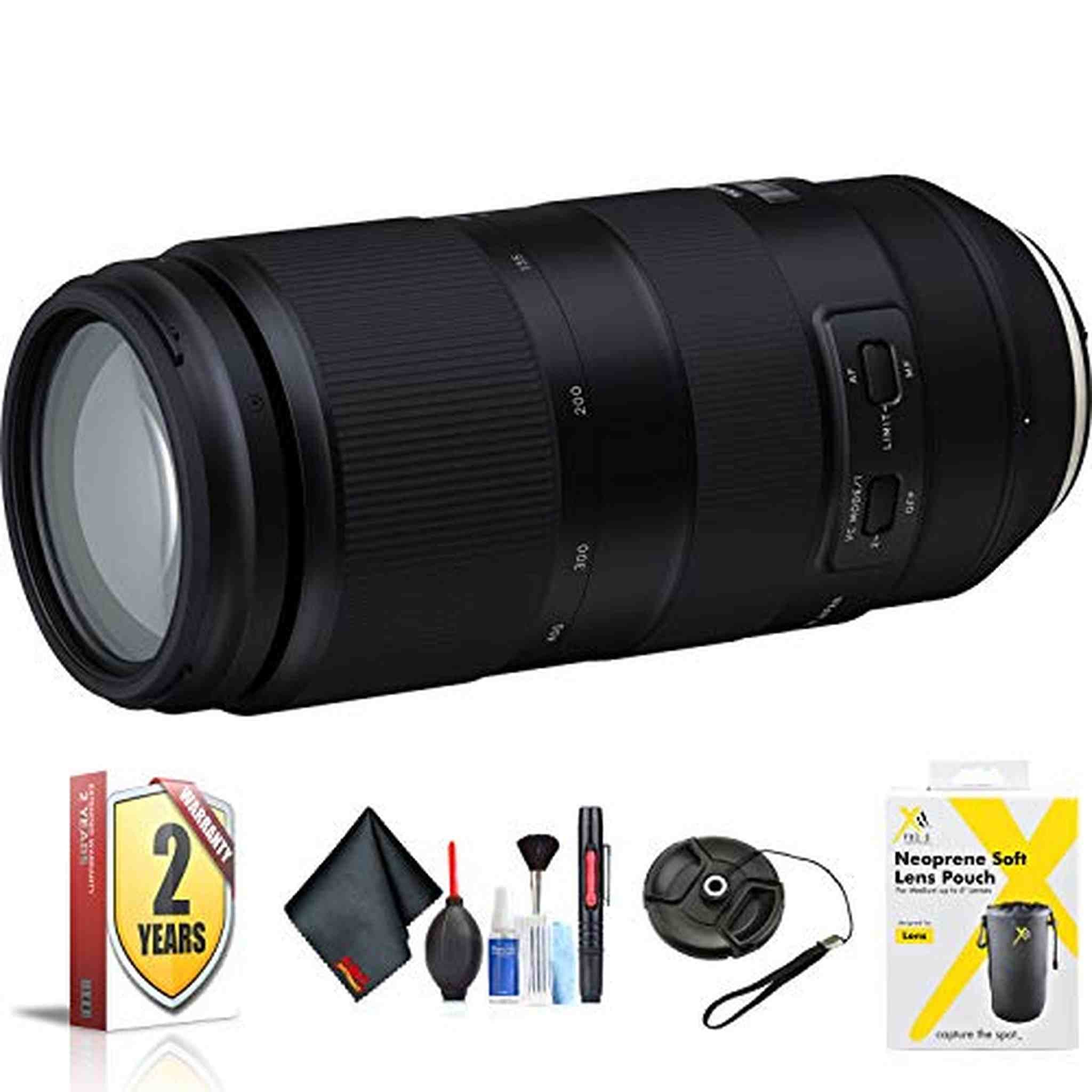 Tamron 100-400mm f/4.5-6.3 Di VC USD Lens for Nikon F for Nikon F Mount + Accessories International Model with 2 Year W Tamron