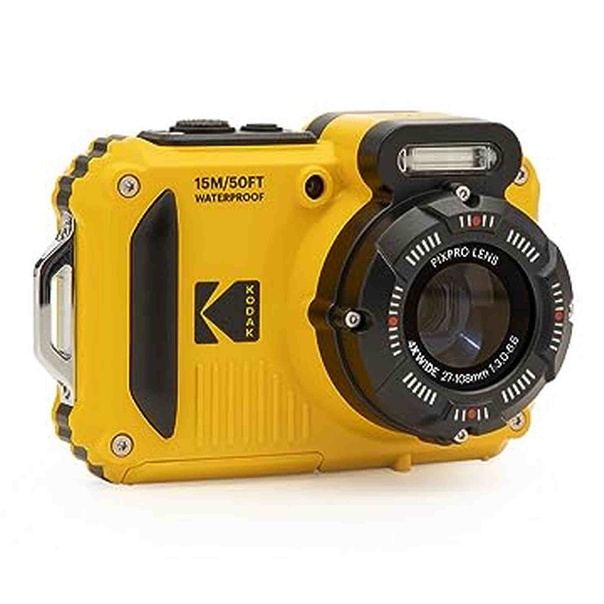KODAK PIXPRO WPZ2 Rugged Waterproof Shockproof Dustproof WiFi Digital Camera 16MP 4X Optical Zoom 1080P Full HD Video Vlogging Camera 2.7" LCD Yellow KODAK