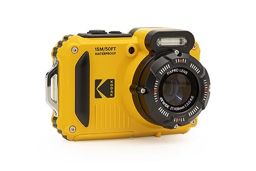 KODAK PIXPRO WPZ2 Rugged Waterproof Shockproof Dustproof WiFi Digital Camera 16MP 4X Optical Zoom 1080P Full HD Video Vlogging Camera 2.7" LCD Yellow