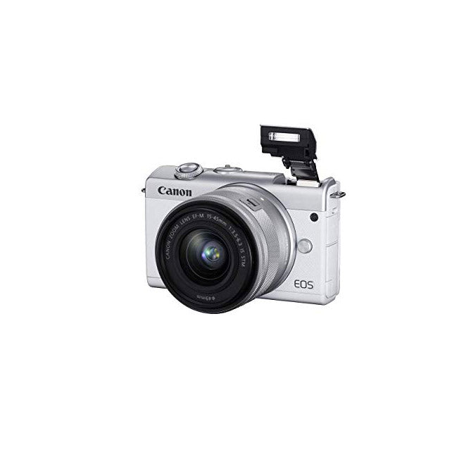 Canon EOS M200 Compact Mirrorless Digital Vlogging Camera, White with EF-M 15-45mm Lens
