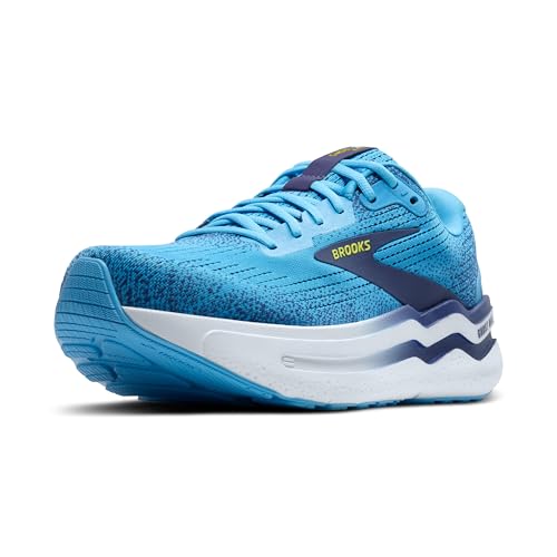 Brooks Men’s Ghost Max 2 Neutral Running & Walking Shoe - Bonnie Blue/Blue Ribbon/Yellow - 13 Medium