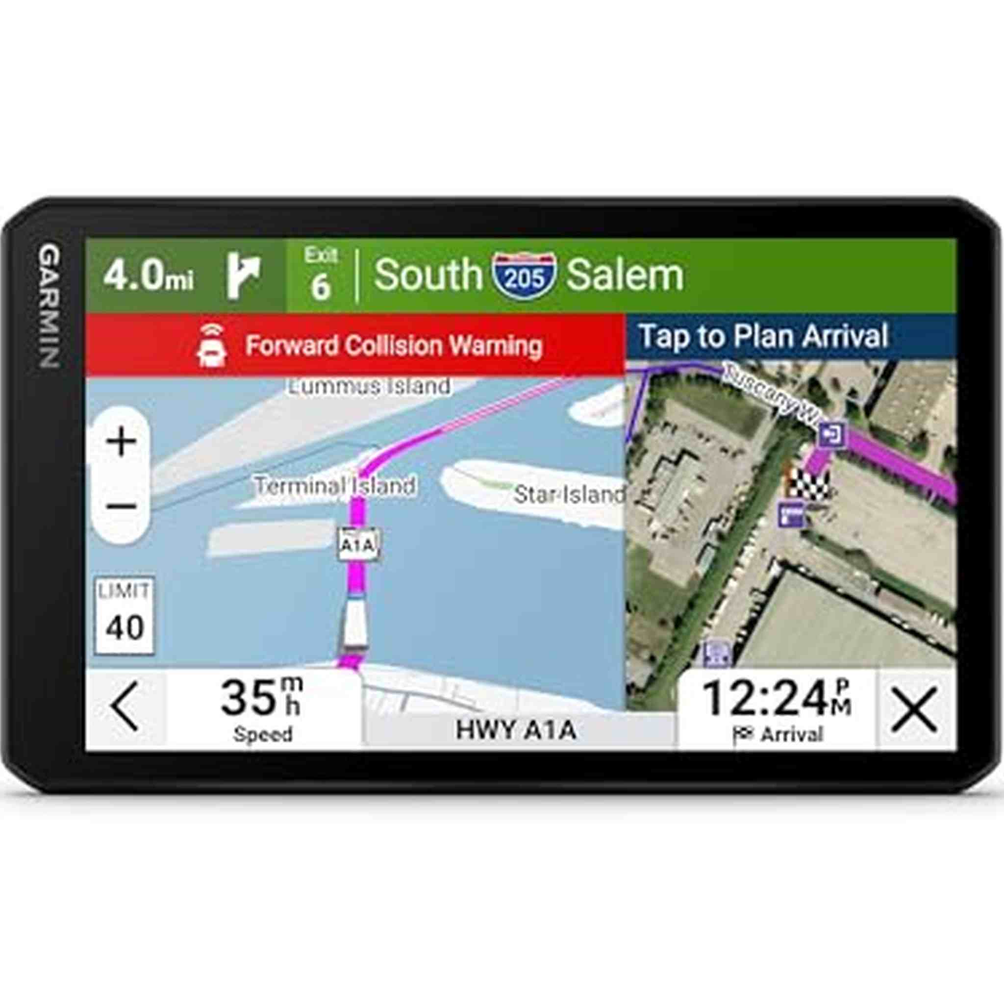 Garmin dēzlCam™ OTR725 High-Res 7” GPS Truck Navigator with Built-in 1080P HD Dash Cam, Automatic Incident Recording, Custom Truck Routing, Satellite Imagery, Community-Shared Loading Docks