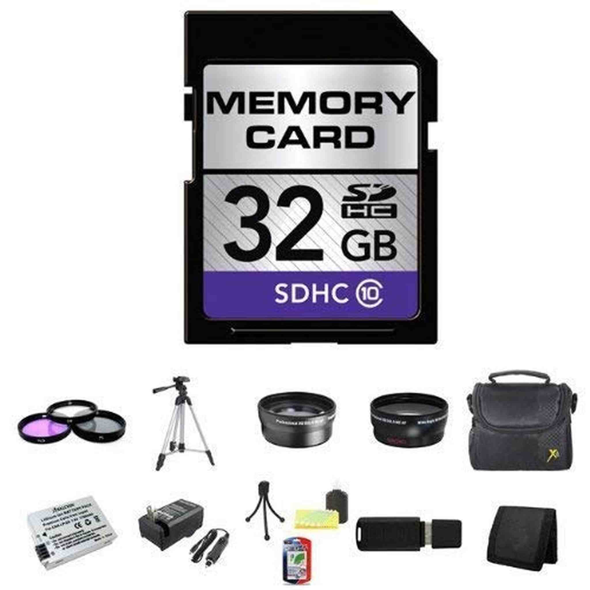 Canon T3I Accessory Saver Kit 58mm Wide Angle Lens + 58mm 2X Telephoto Lens + 58mm 3 Piece Filter Kit + 32GB SDHC Memory + Extended Life Battery Accessory Saver Bundle!