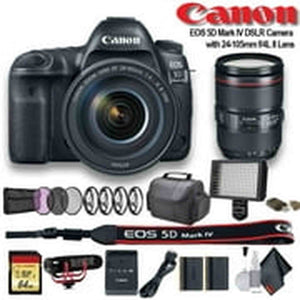 Canon EOS 5D Mark IV DSLR Camera with 24-105mm f/4L II Lens 1483C010 W/Bag, Extra Battery Pro Bundle