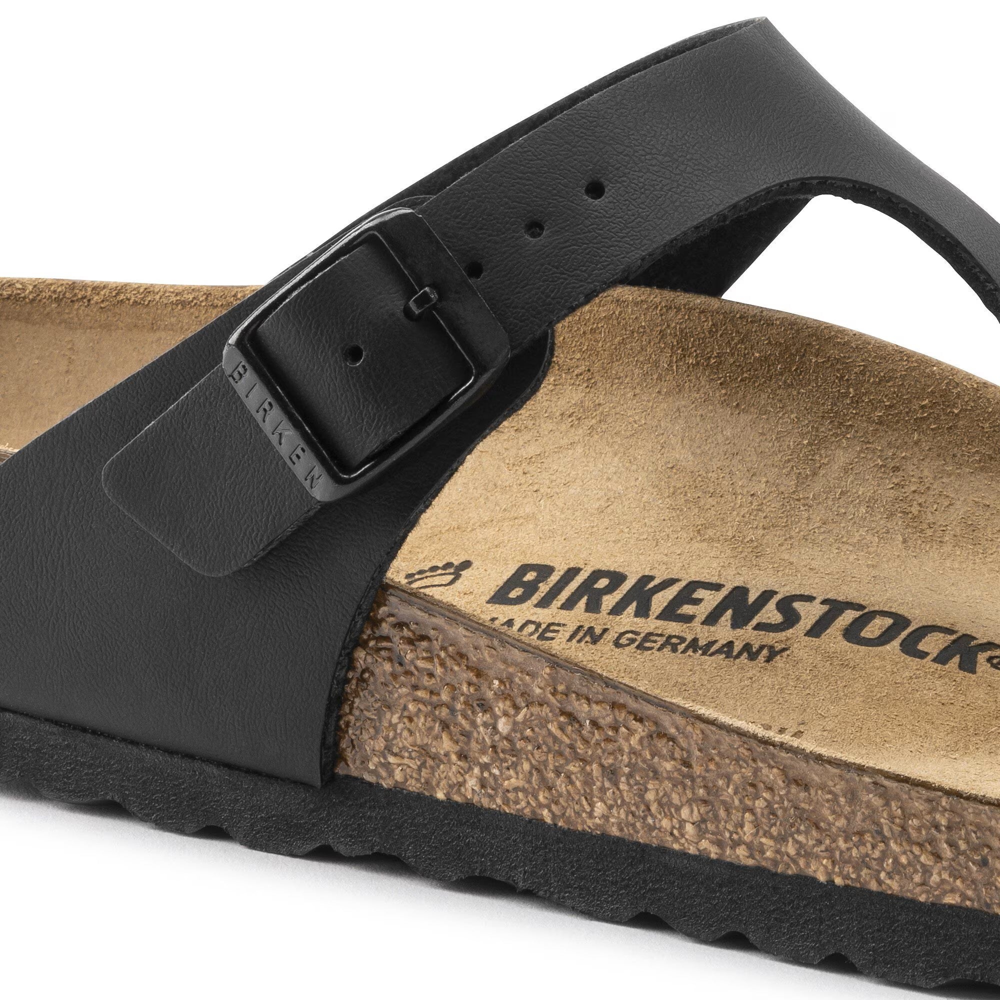 BIRKENSTOCK Women's Gizeh Birko-Flor Sandal,Black Birko Flor,EU 37 R, 6-6.5