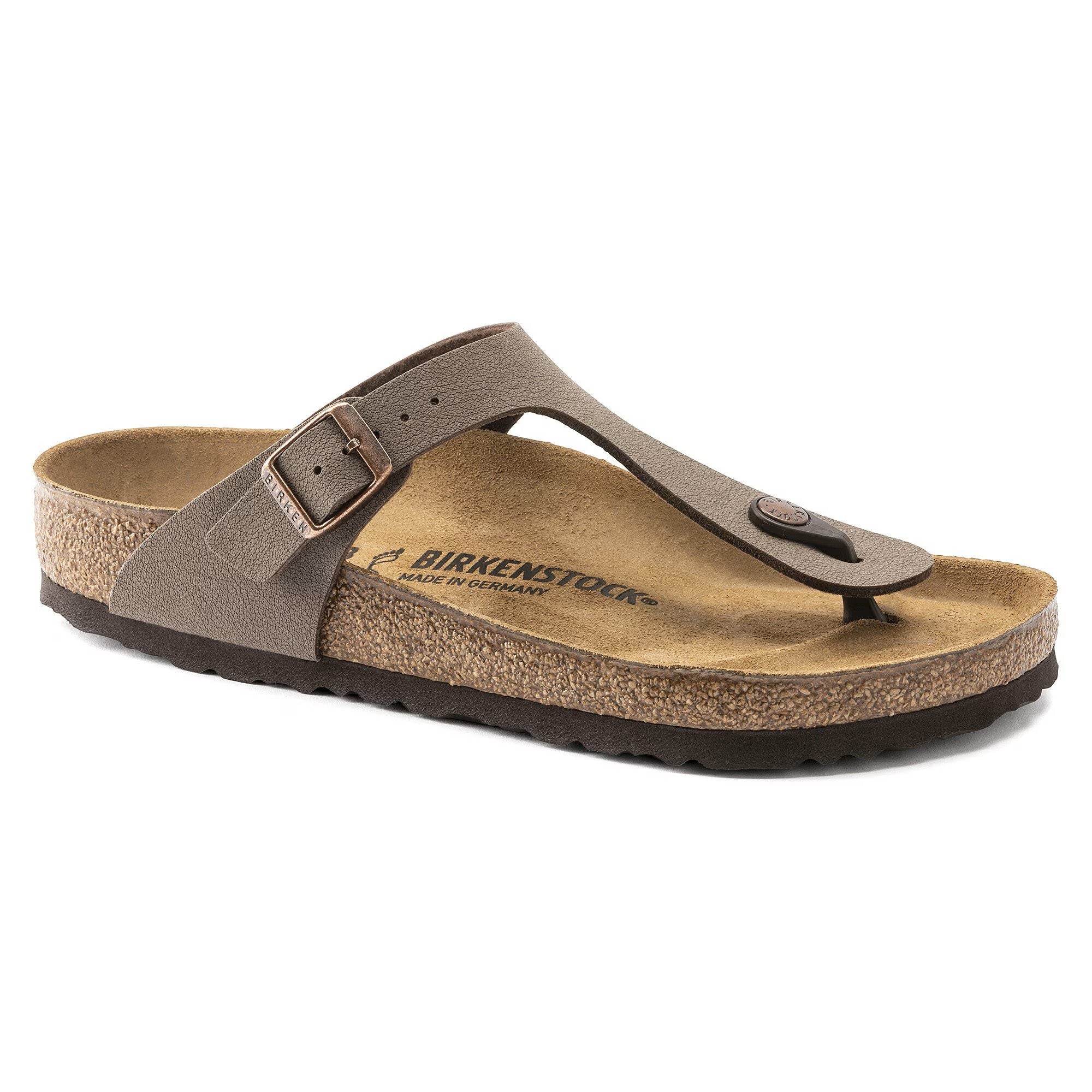 Birkenstock Womens Gizeh Birko-Flor Nubuck Flat Summer Holiday Flip Flop - Mocha - 9