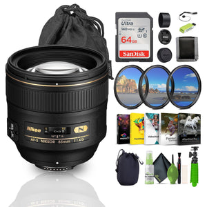 Nikon AF-S NIKKOR 85mm f/1.4G Auto Focus Lens 2195 Bundle