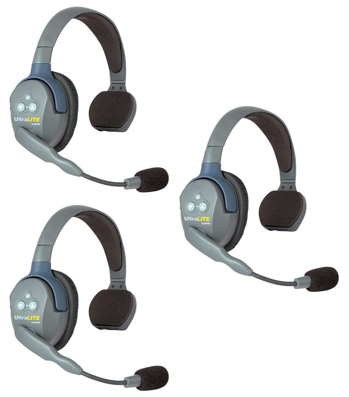 Eartec UL3S UltraLITE Full Duplex Wireless Headset Communication for 3 Users - 3 Single Ear Headsets