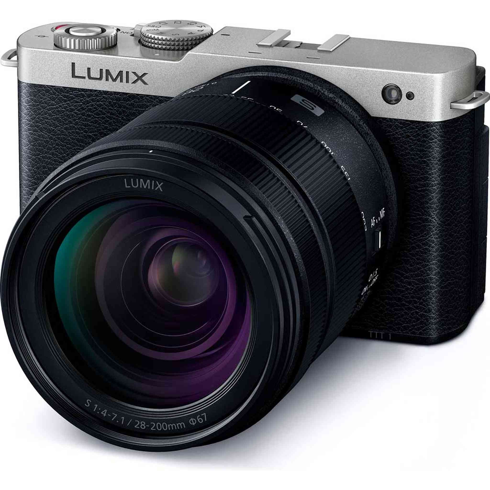 Pansonic LUMIX S9 Full Frame Camera with 28-200mm L Mount Lens, Compact Mirrorless Camera for Content Creators with Real Time LUT, Open Gate and Easy Sharing of Photos & Video Silver Panasonic