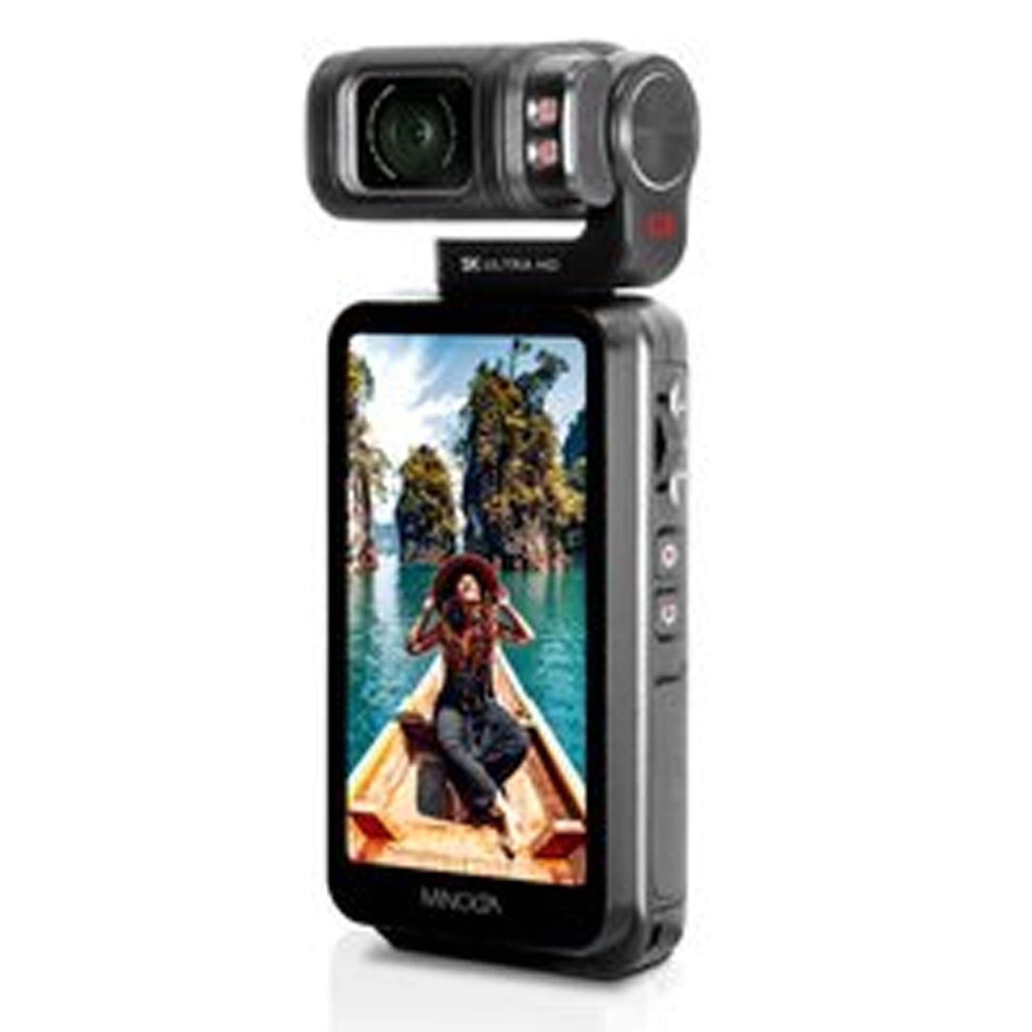 Minolta MN5KGP1 5K Ultra HD / 20 MP Handheld Pocket Camcorder w/Motorized Tilting Lens Head Minolta