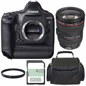 Canon EOS-1D X DSLR Camera Body Only + Canon EF 24-105mm f/4L IS USM Lens + 32GB + Carrying Case + 77mm Multicoated UV Filter Bundle Canon
