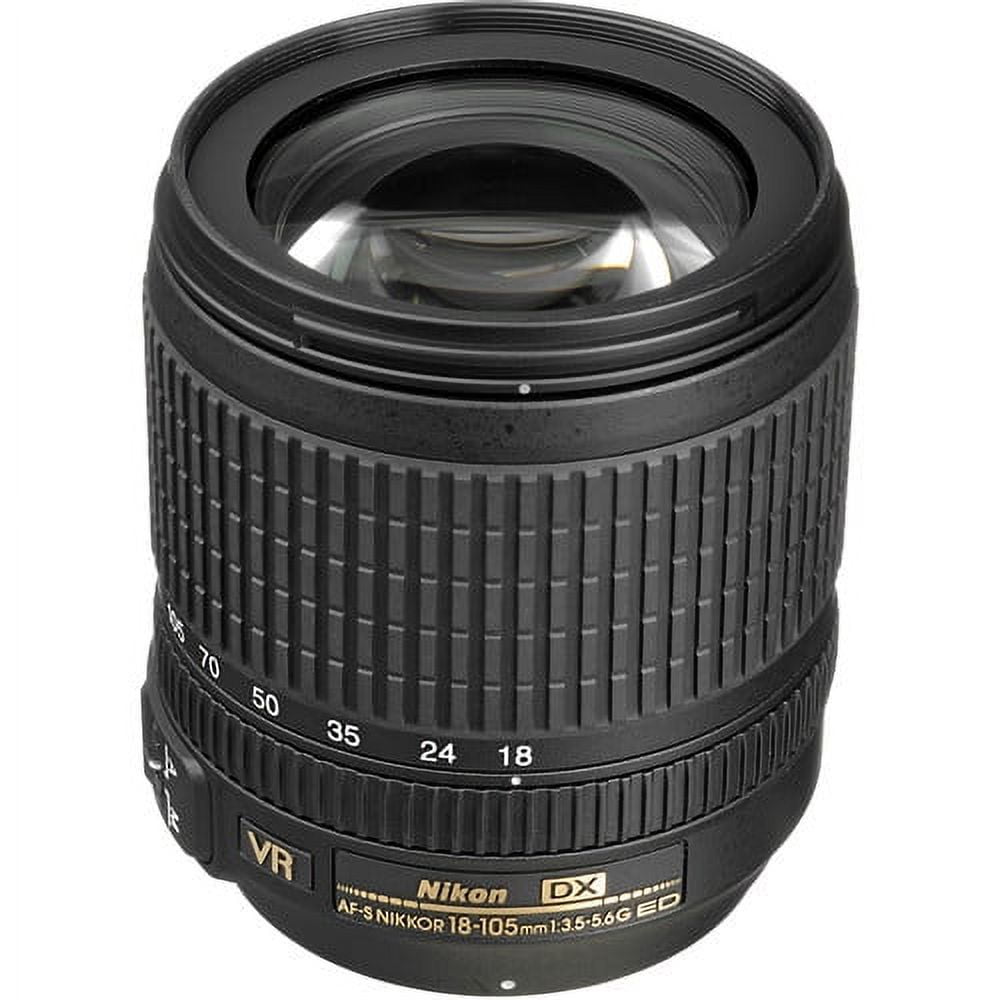 Nikon AF-S DX NIKKOR 18-105mm f/3.5-5.6G ED Vibration Reduction Zoom Lens with Auto Focus for Nikon DSLR Cameras - (International Version)