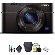 Sony Cyber-shot DSC-RX100 III Camera DSCRX100M3/B With Soft Bag, 64GB Memory Card, Card Reader , Plus Essential Accessories