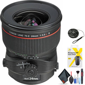 Canon TS-E 24mm f/3.5L II Tilt-Shift Lens for Canon EF Mount + Accessories International Model with 2 Year Warranty