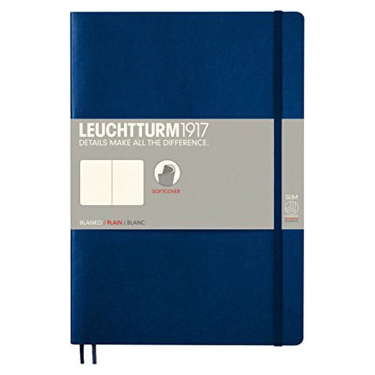 LEUCHTTURM1917 - Composition B5 Plain Softcover Notebook Navy - 123 Numbered Pages