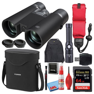 Fujifilm 10x42 HC Hyper Clarity Roof Prism Binoculars + 64GB SD Card Bundle