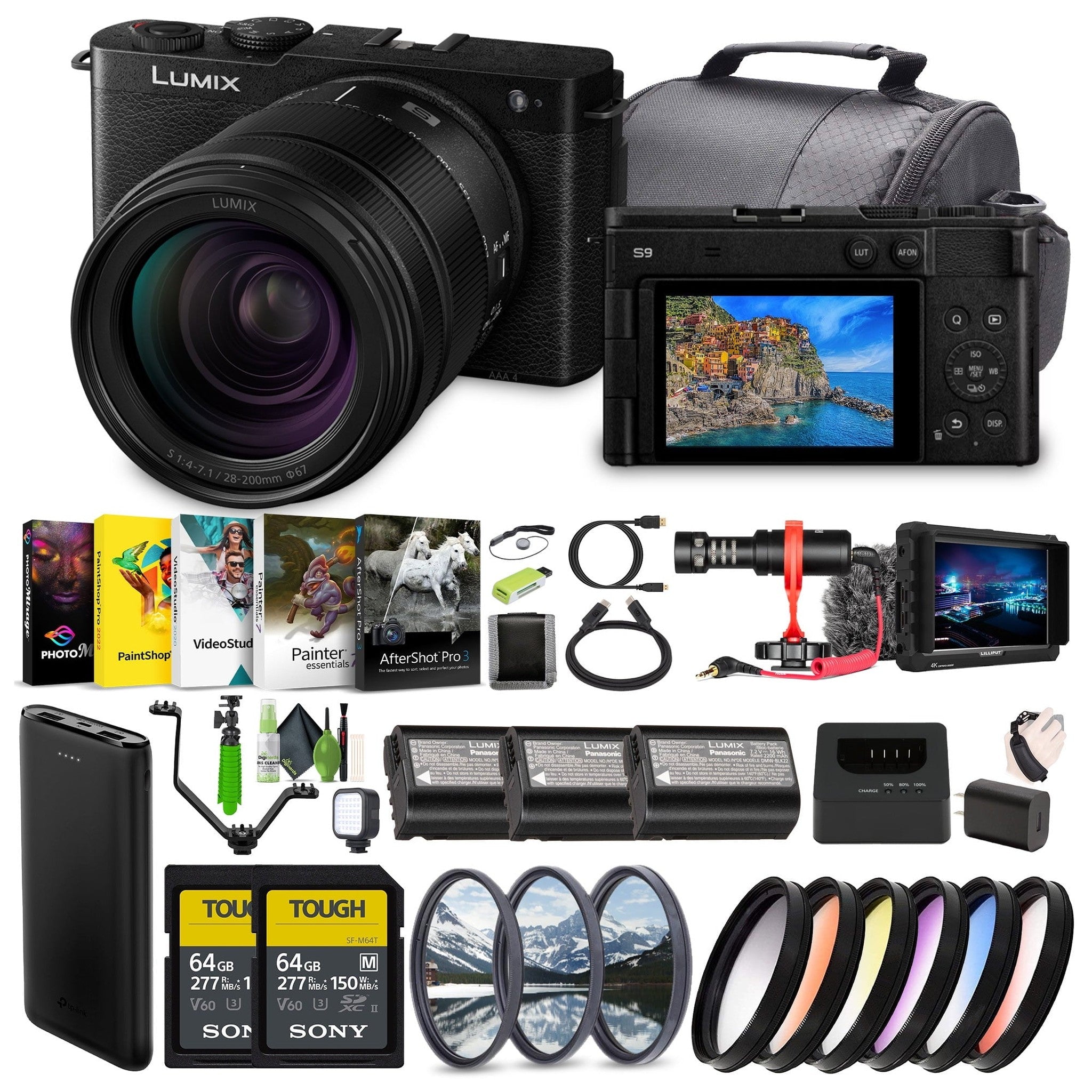 Panasonic LUMIX S9 Mirrorless Full Frame Camera with 28-200mm L Mount Lens - Black Panasonic