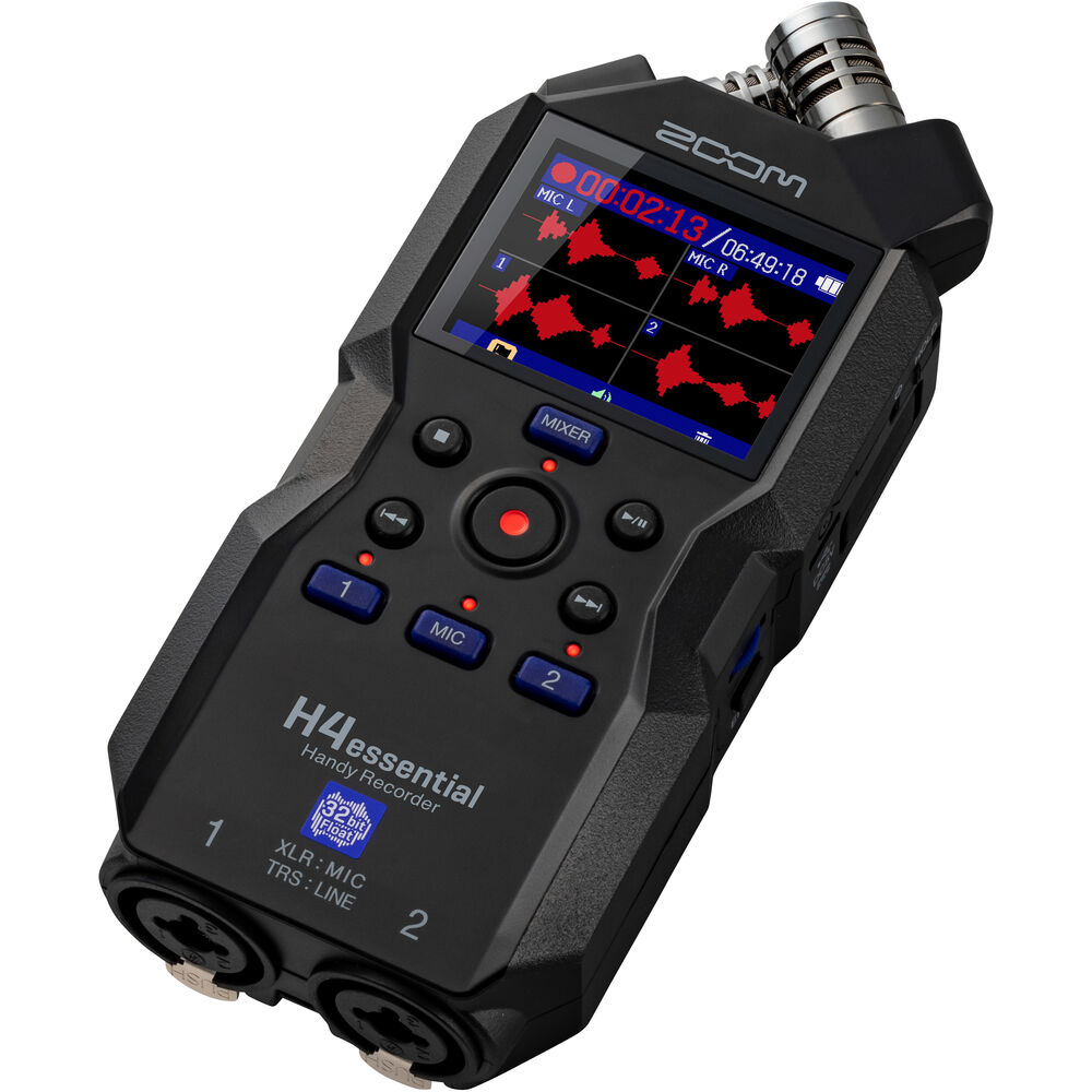 Zoom H4essential 4-Track 32-Bit Float Audio Recorder + Headphones, Bundle