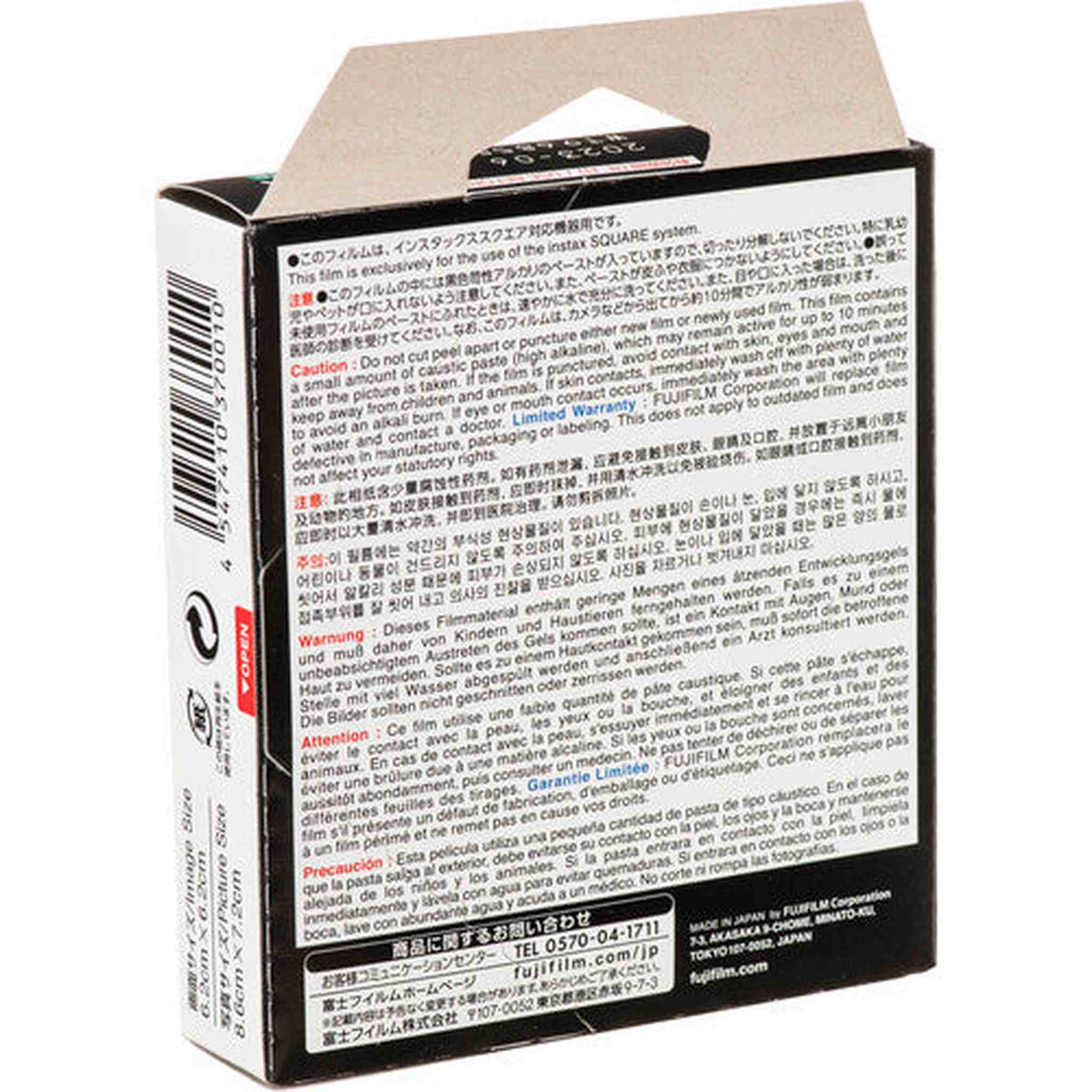 10xFUJIFILM INSTAX SQUARE Black Instant Film 10 Exposures , Microfiber Cleaning Cloth, Bundle