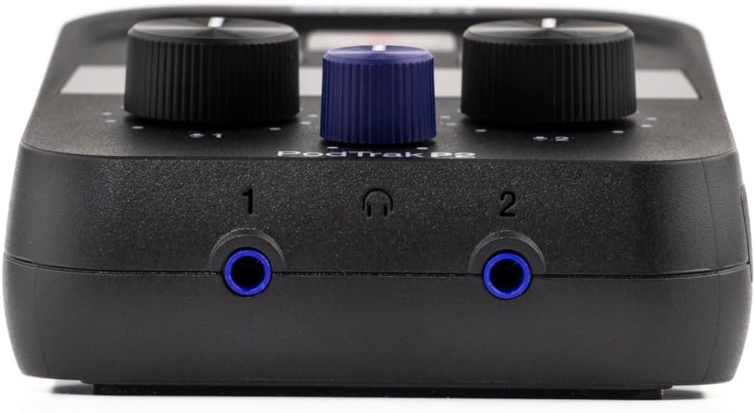 Zoom PodTrak P2 Podcast Recorder, Pack of 2 Sony MDR-7506 Headphones, Bundle