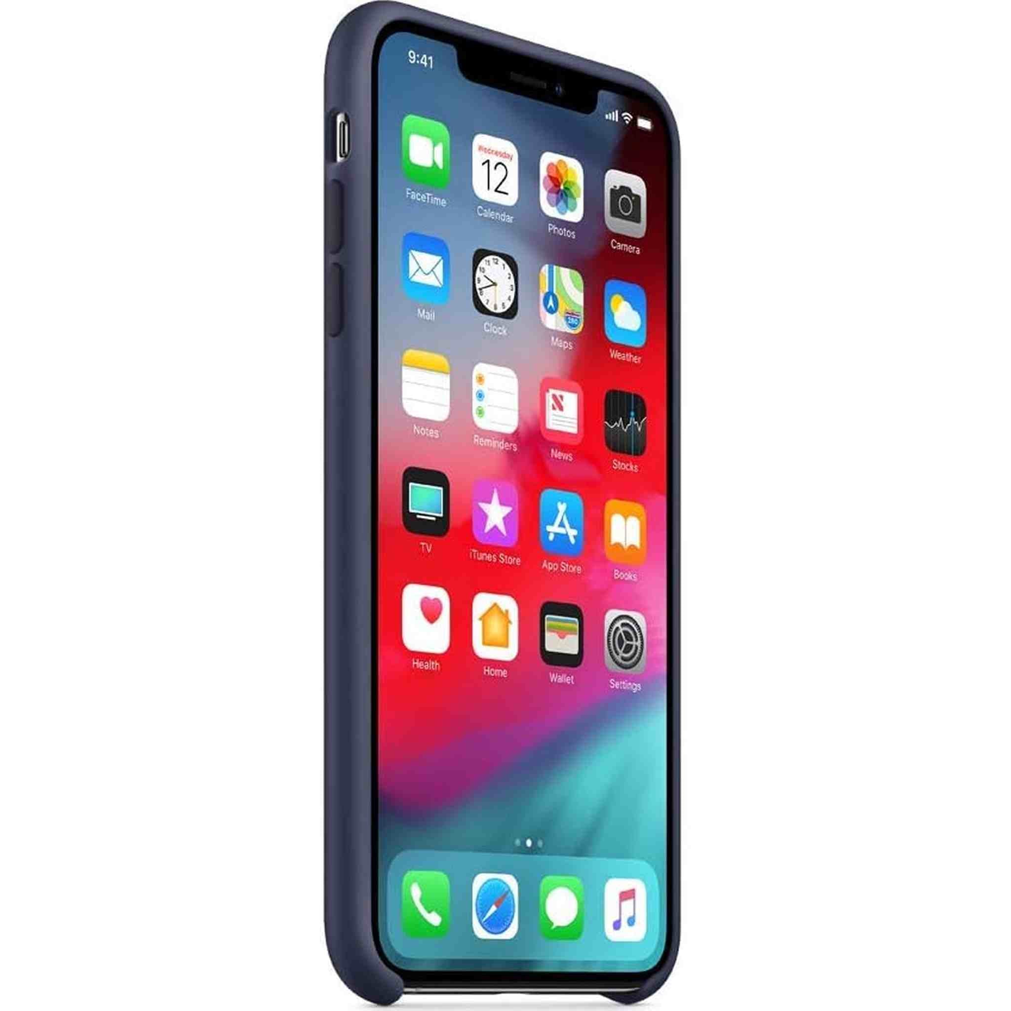 Apple iPhone Xs Max Silicone Case - Midnight Blue Bundle