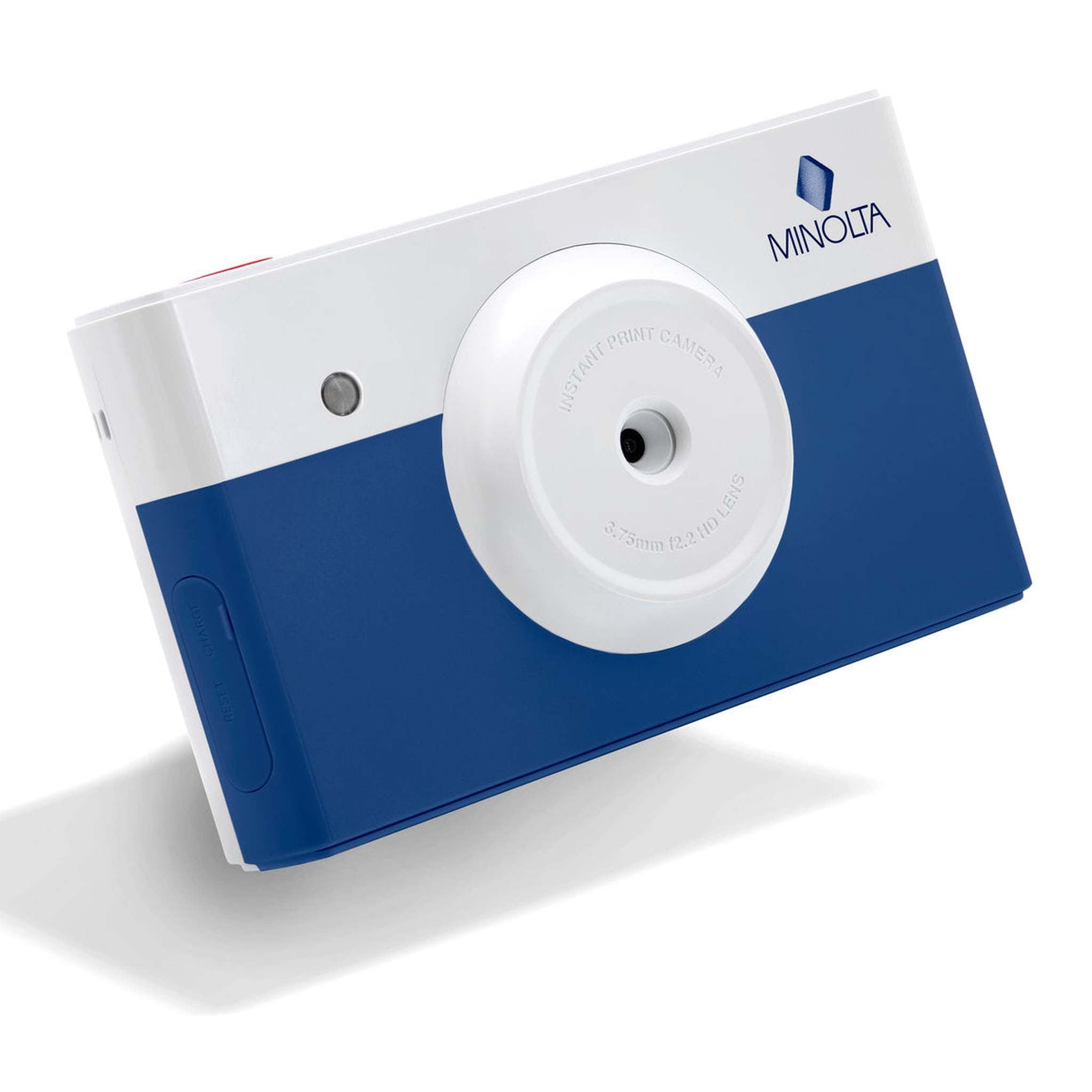Minolta Instapix Print Camera with Printer Blue , Camera Bag, Diginerds Microfiber Cleaning Cloth, Instapix 2 pack Instaprint mini Cartridges 20 Photo Print , Bundle Minolta