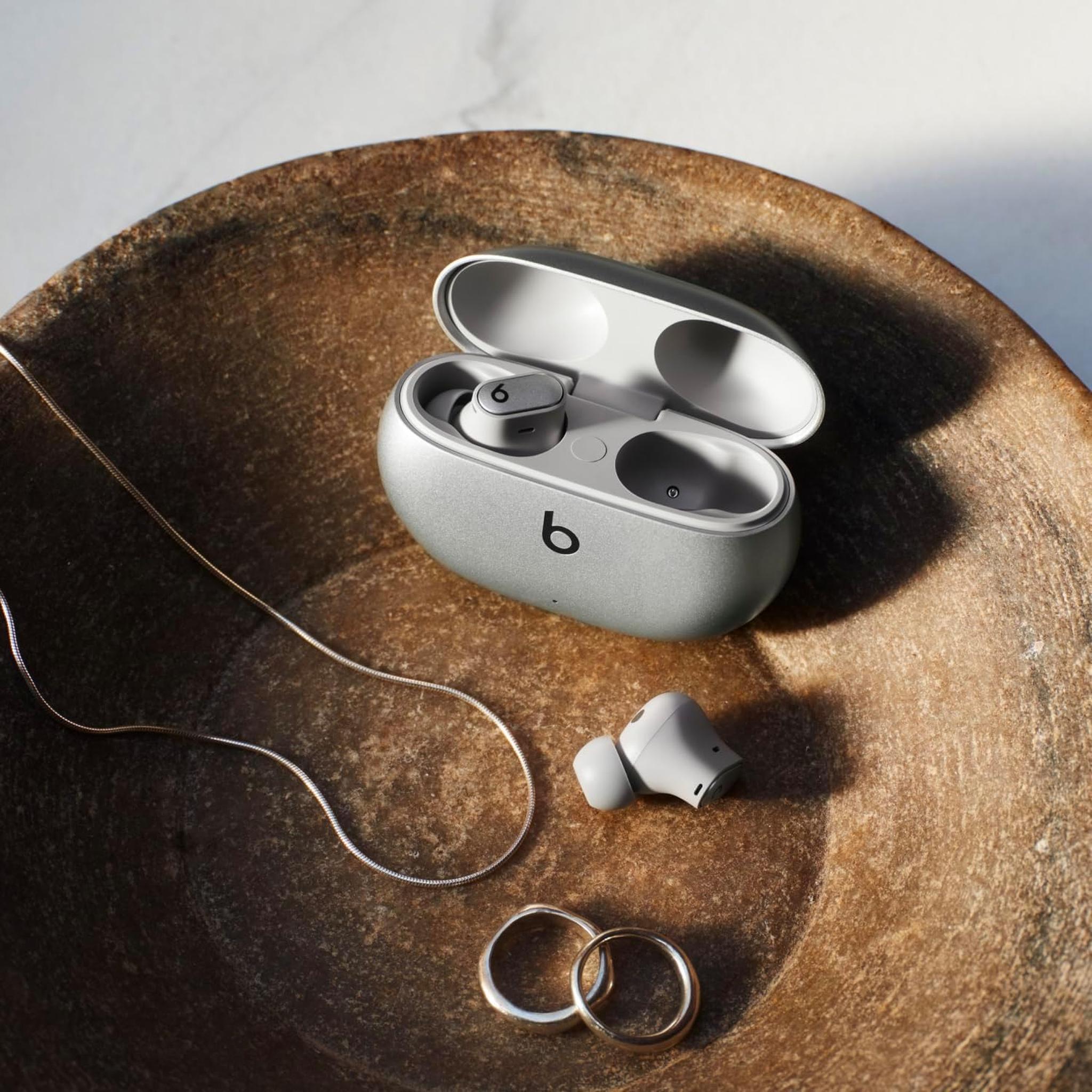 Beats by Dr. Dre Studio Buds+ Noise Canceling True Wireless In-Ear Headphones Cosmic Silver Bundle with Accessories