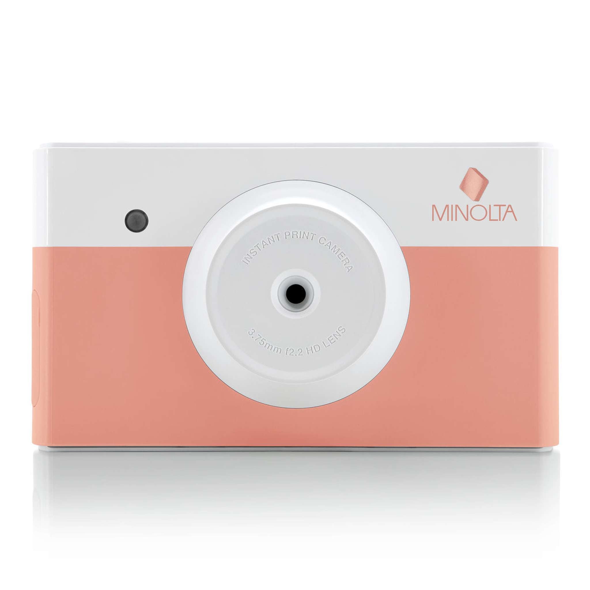 Minolta Instapix Print Camera with Printer Coral Pink , Camera Bag, Diginerds Microfiber Cleaning Cloth, 2x Instapix 2 pack Instaprint mini Cartridges 20 Photo Print , Bundle Minolta