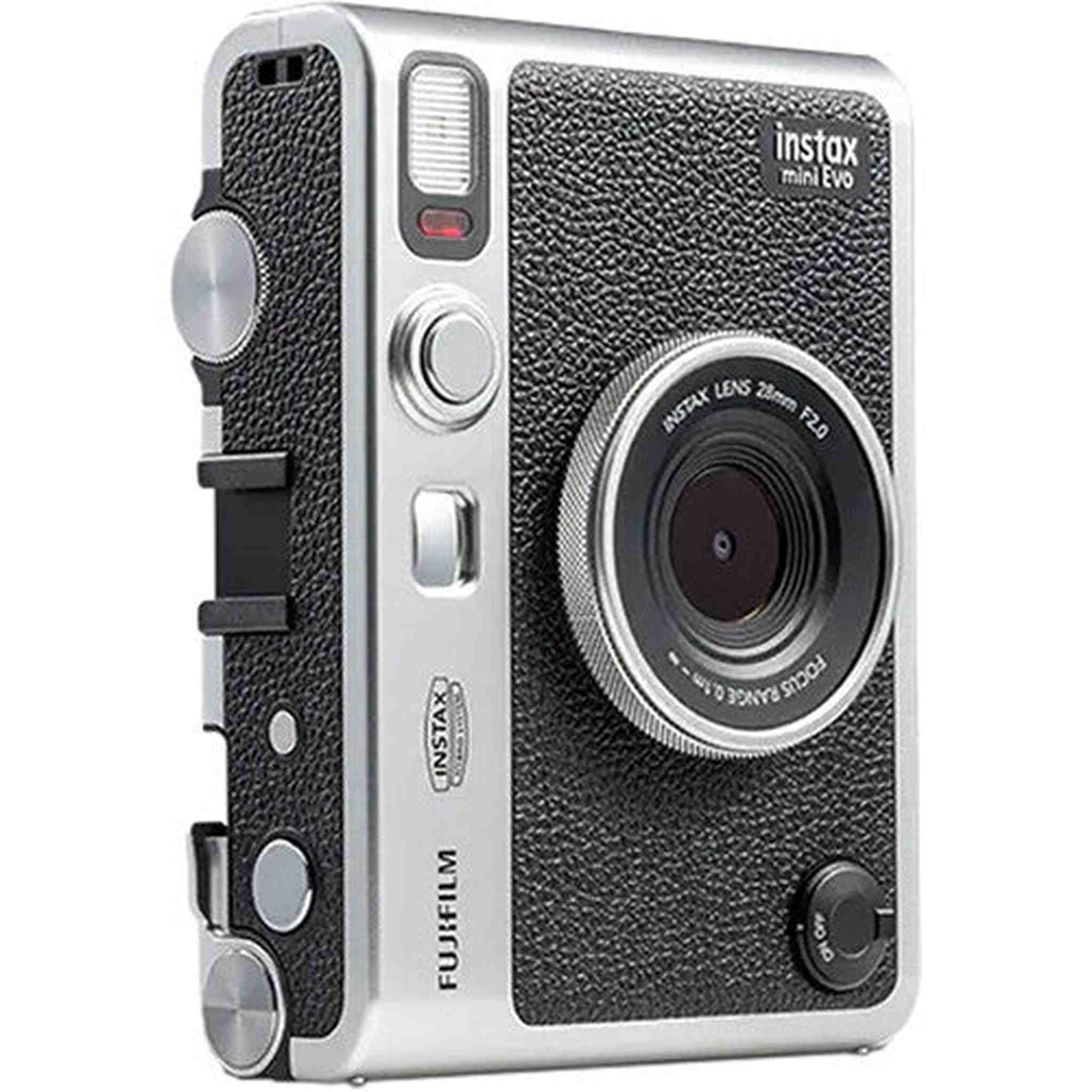 Fujifilm Instax Mini EVO Hybrid Instant Camera Black with Micro SD to SD Adapter
