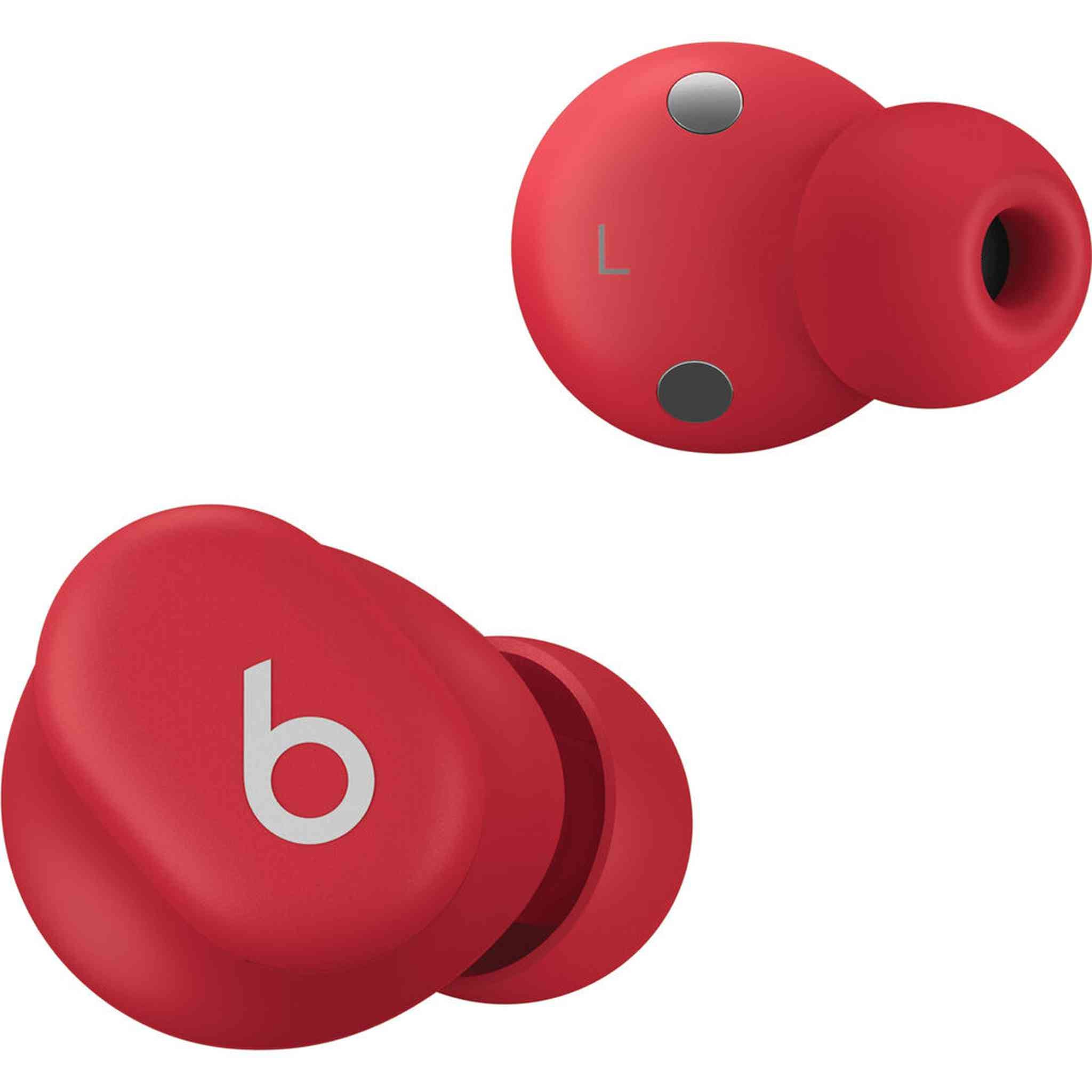 Beats Solo Buds, Wireless Bluetooth Earbuds Transparent Red Bundle With More Accessories