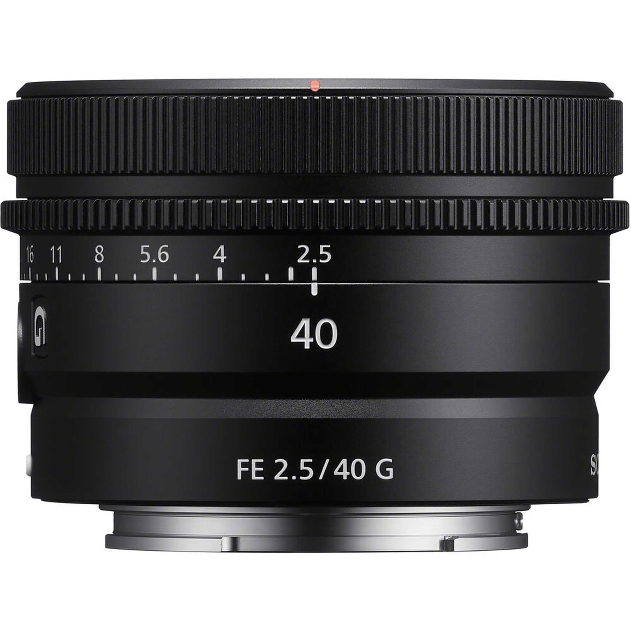 Sony FE 40mm f/2.5 G Full Frame Ultra Compact Lens + Lens Filter Kit + More