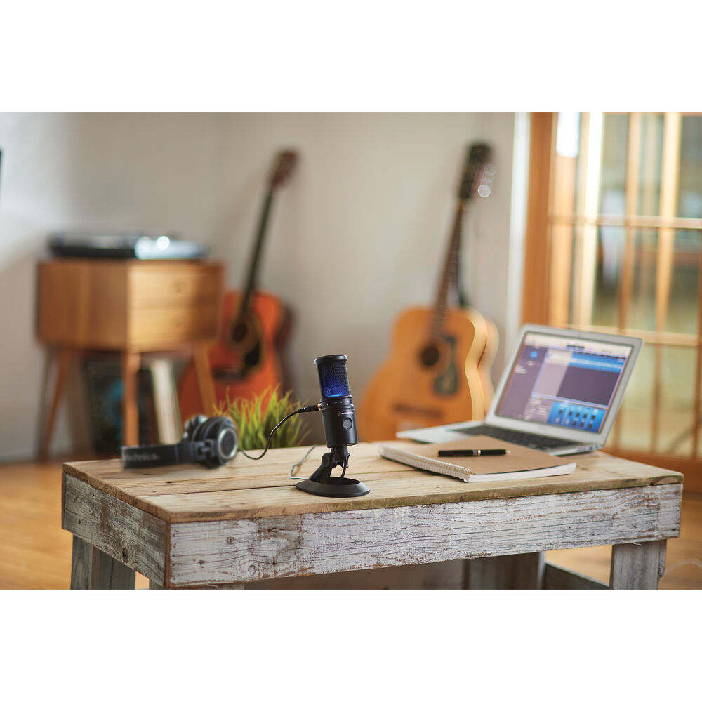 Audio-Technica AT2020USB-X Cardioid Condenser USB Microphone, Black, Bundle