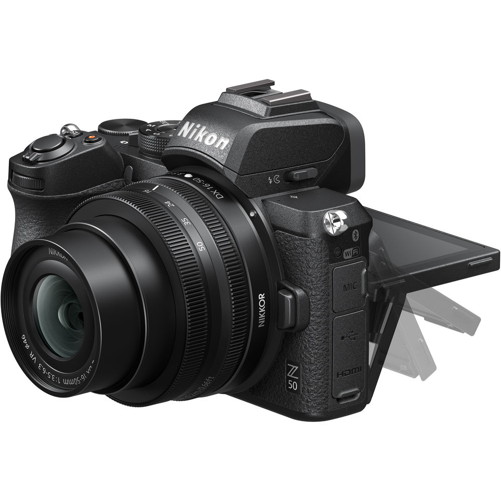 Nikon Z50 Compact Lightweight Mirrorless Camera with 16-50mm and 50-250mm Lenses 1632 Bundle