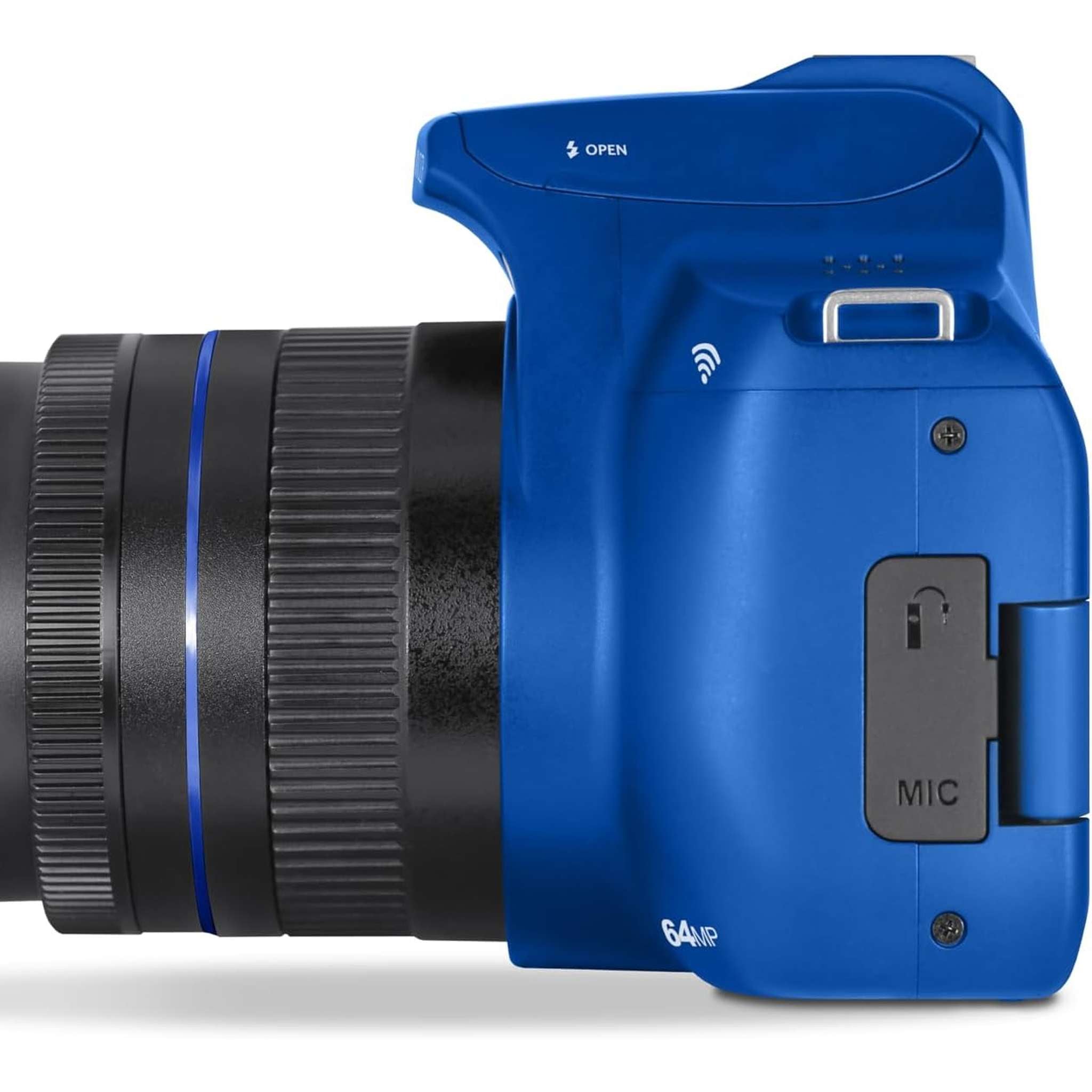 Minolta 64 Mega Pixels Auto Focus Digital Camera 4K Ultra HD Video Blue - Bundle