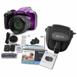 Minolta Pro Shot 20 MP HD Digital Camera with 67X Zoom, 1080P HD Video Bundle -